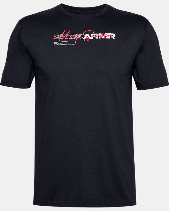 Men's UA UNDR ARMR Wordmark T-Shirt in Black image number 4